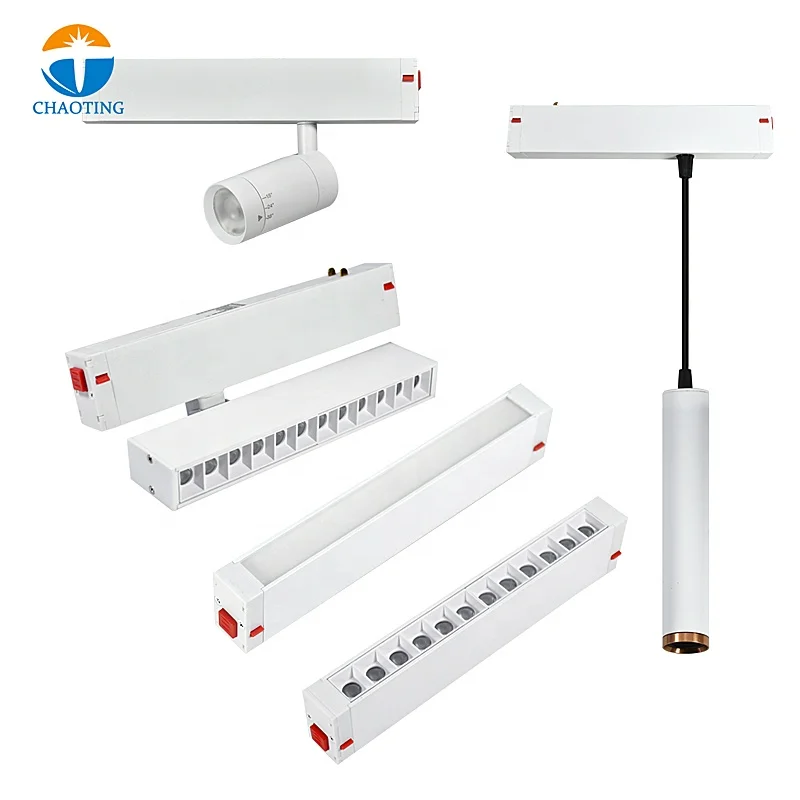Smart Recessed Sport Focus Lamp Magnet Lighting Rail System 12W 25W 30W Linear Led Magnetic Track Lightmagnetic Tracks Lights