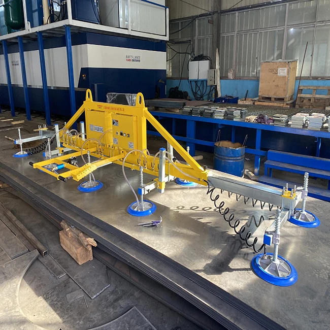 Sheet vacuum suction cup spreader lifter for sheet metal