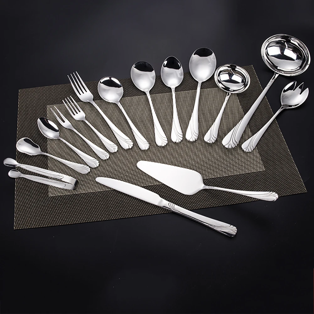 Personalized custom wedding flatware spoon set with gift box manufacturers wholesale dinner set 72 pcs