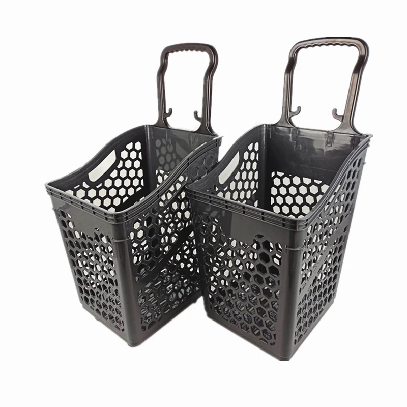 Оптовая продажа от производителя, большой емкости, пластиковая тележка для покупок для супермаркета с 4 колесами