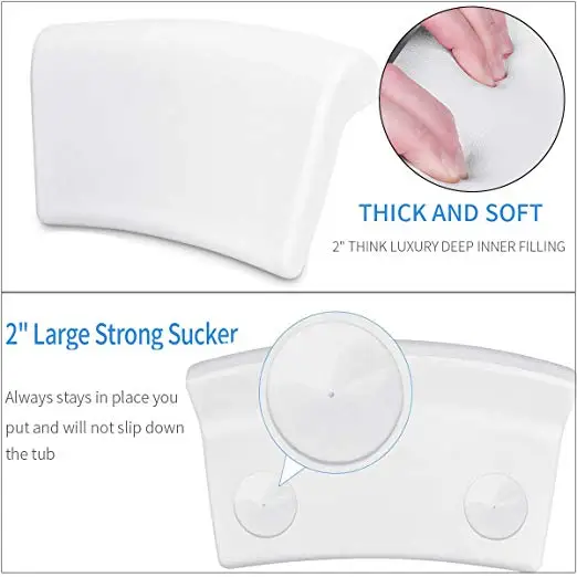 Factory Hot Selling PU Water-proof Soft Spa Neck Bath Pillow Headrest Bathtub Cushion For Bathtub Whirlpool Hot tub Spa