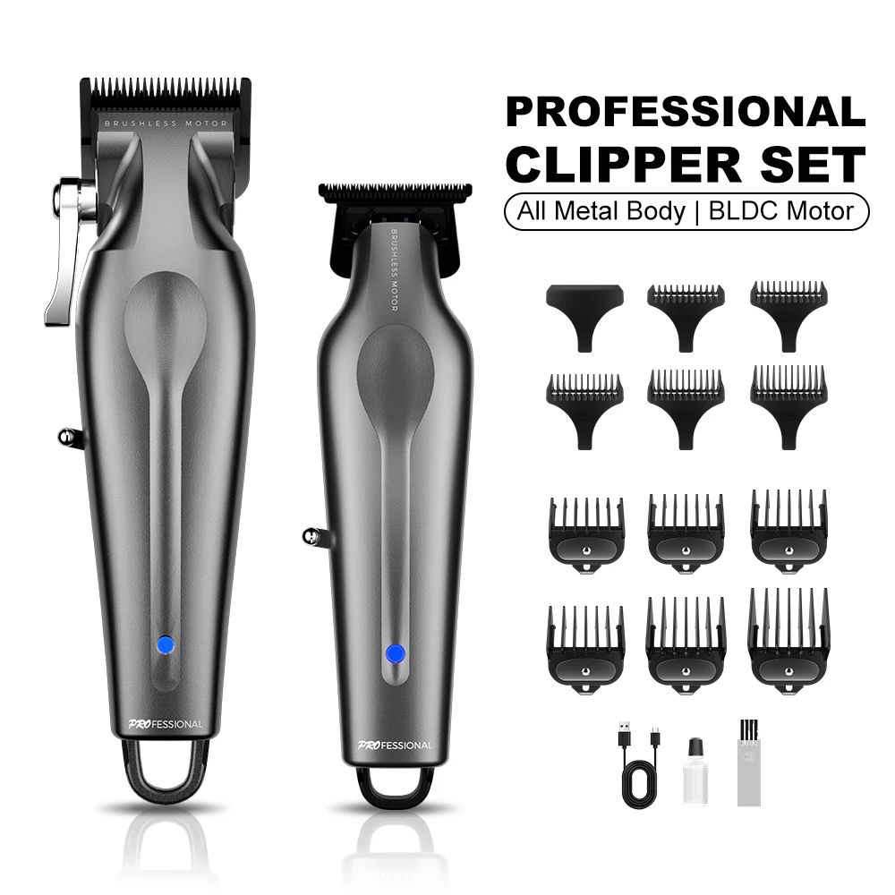 Professional Barber Lithium Battery Hair Cut Machine Powder Metallurgy Cordless Trimmer Electric Hair Clipper