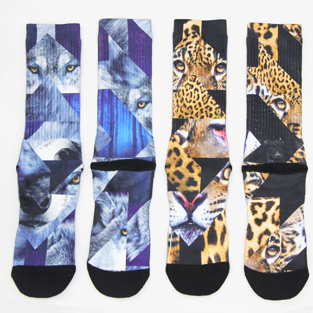 SHANXIN lovely animal soft 3d fancy custom digital printed socks for men custom