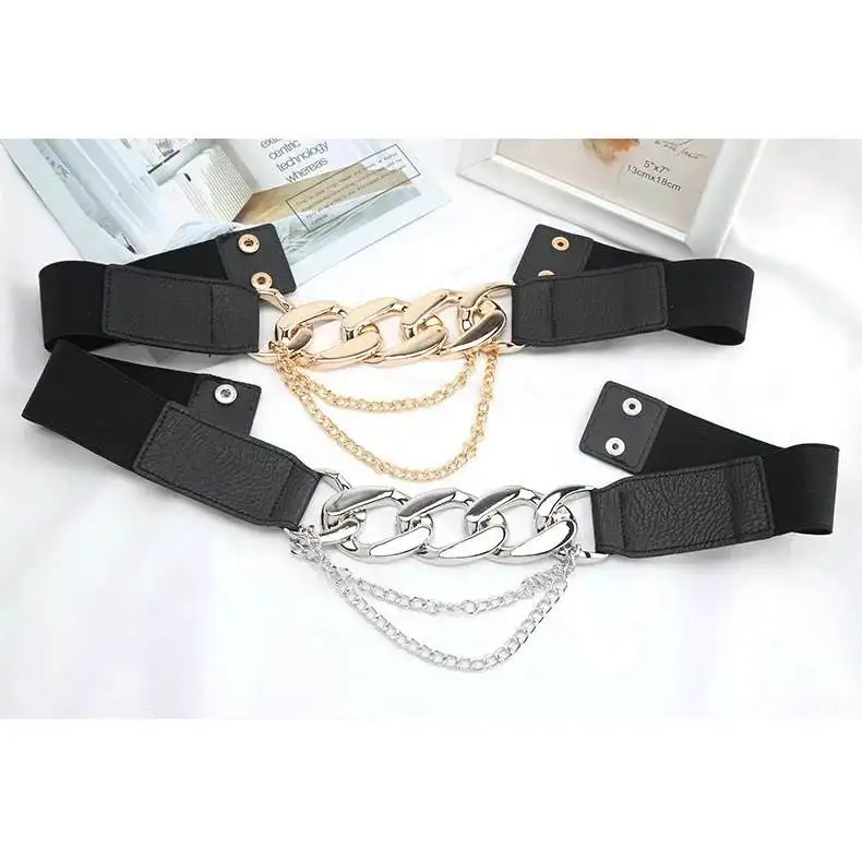 Yiwu Wholesale Elastic Women Corset Belt, Decoration Coat Chain Waist Belt