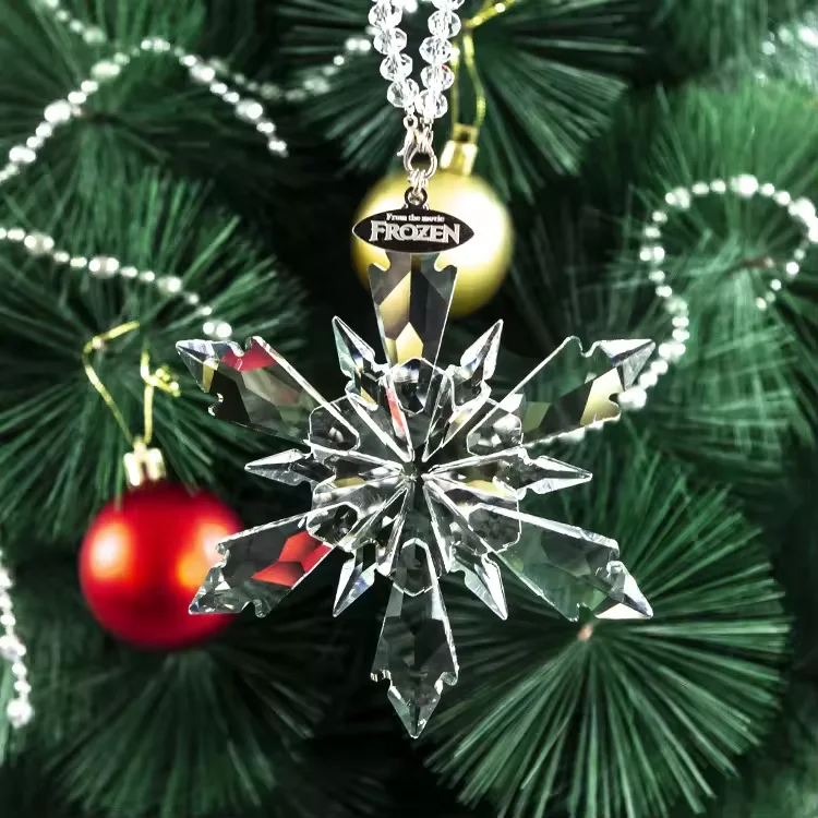 Pujiang Wholesale clear crystal christmas ornaments crystal ornaments christmas snowflake for christmas decoration