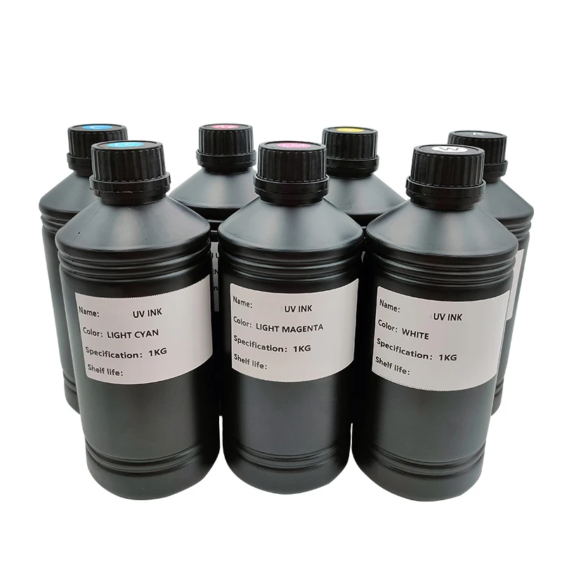 CCK 1000kg/Bottle  LED UV Ink CMYK W White Ink For Epson xp600 DX5 UV Ink DX7 Printhead DX5 4720 i3200 uv flatbed Printer