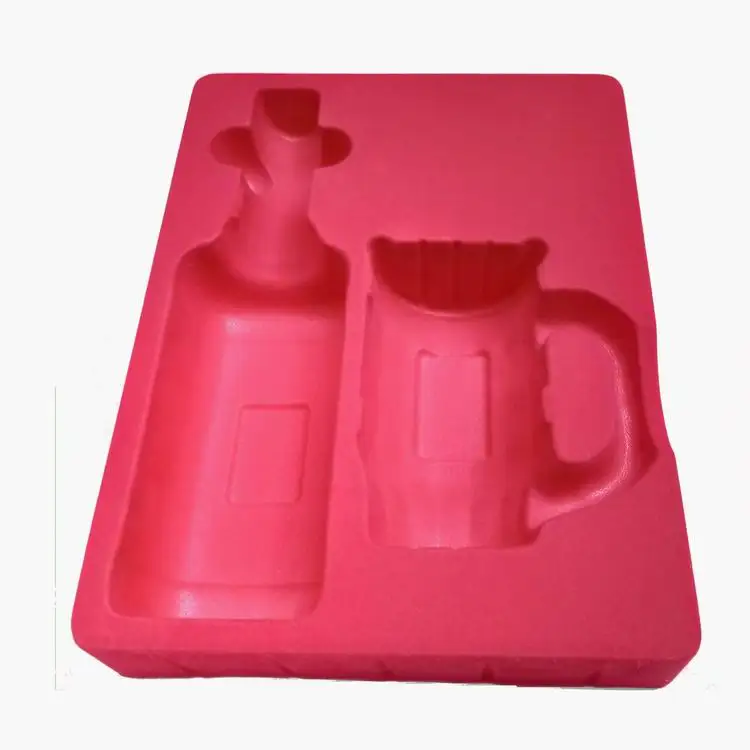 Сделанные на заказ пластиковые лотки PS флокированные/флокирующие лотки цветной блистерный лоток для косметической фурнитуры для вина