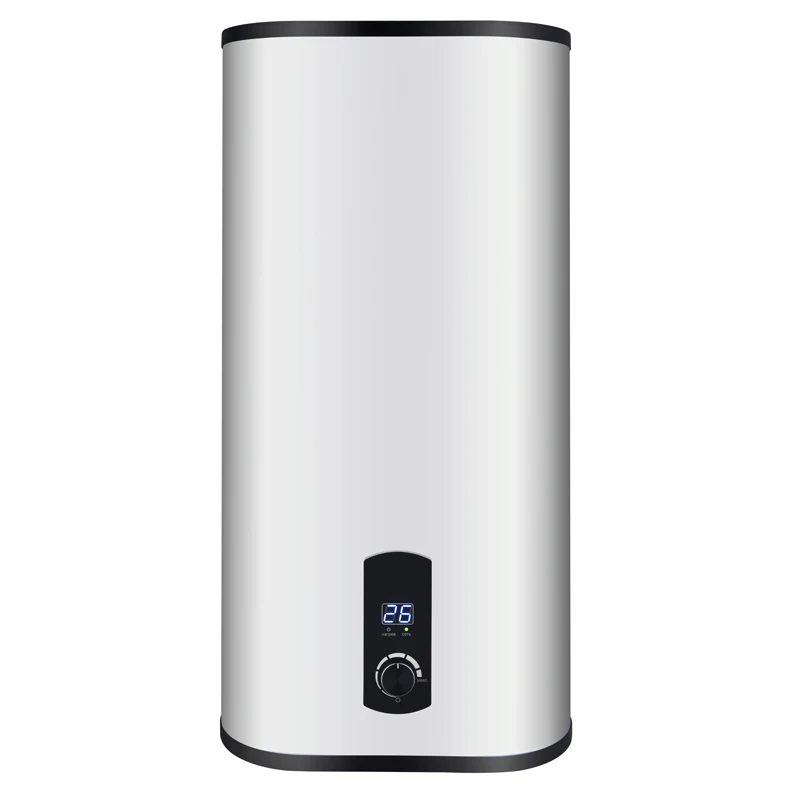 Factory Price Customized Slim Vertical Cylinder Round Flat Enamel Double Tank For Bath Storage Electric Water Heater