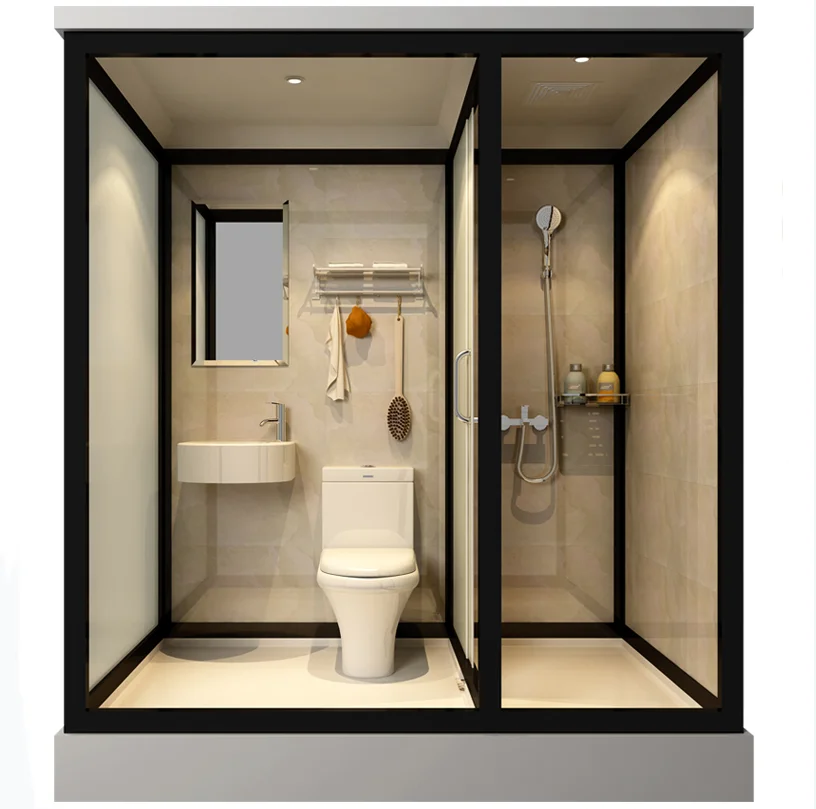 Prefab Bathroom Integrated Shower Room Complete Bathrooms all-in-one Bathroom Pods With Toilet And Basin