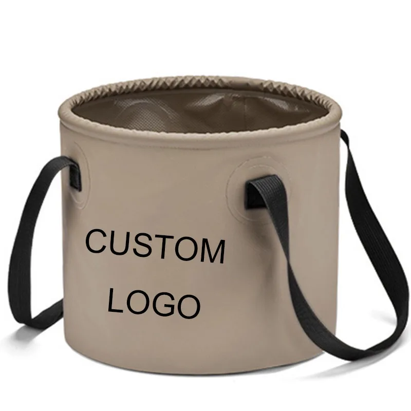 10L 15L 20L 25L Custom logo Fish Bag Tarpaulin PVC Water Bucket Garden Glamping Camping folding Fishing bag