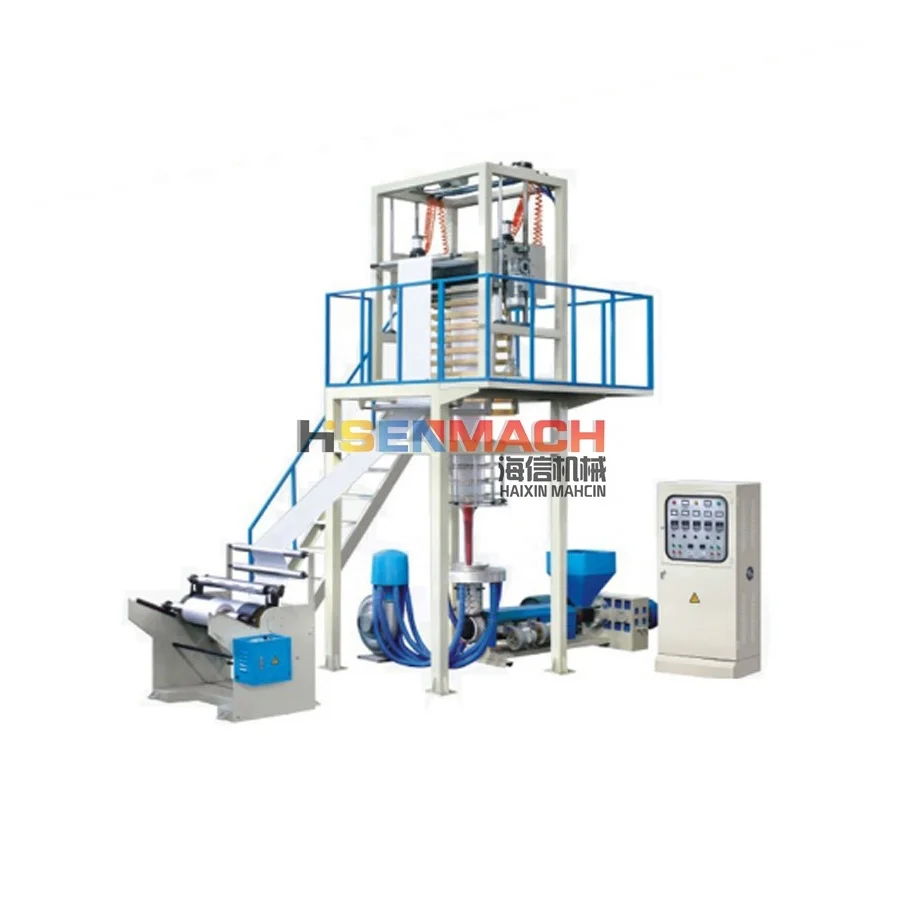 High output PE HDPE LDPE plastic film extruder machine pe film blowing machine plastic bag making machine production line