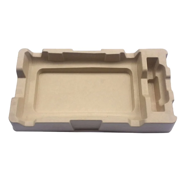 
Biodegradable reinforce material molded bamboo pulp packaging custom colour paper pulp mould package tray 