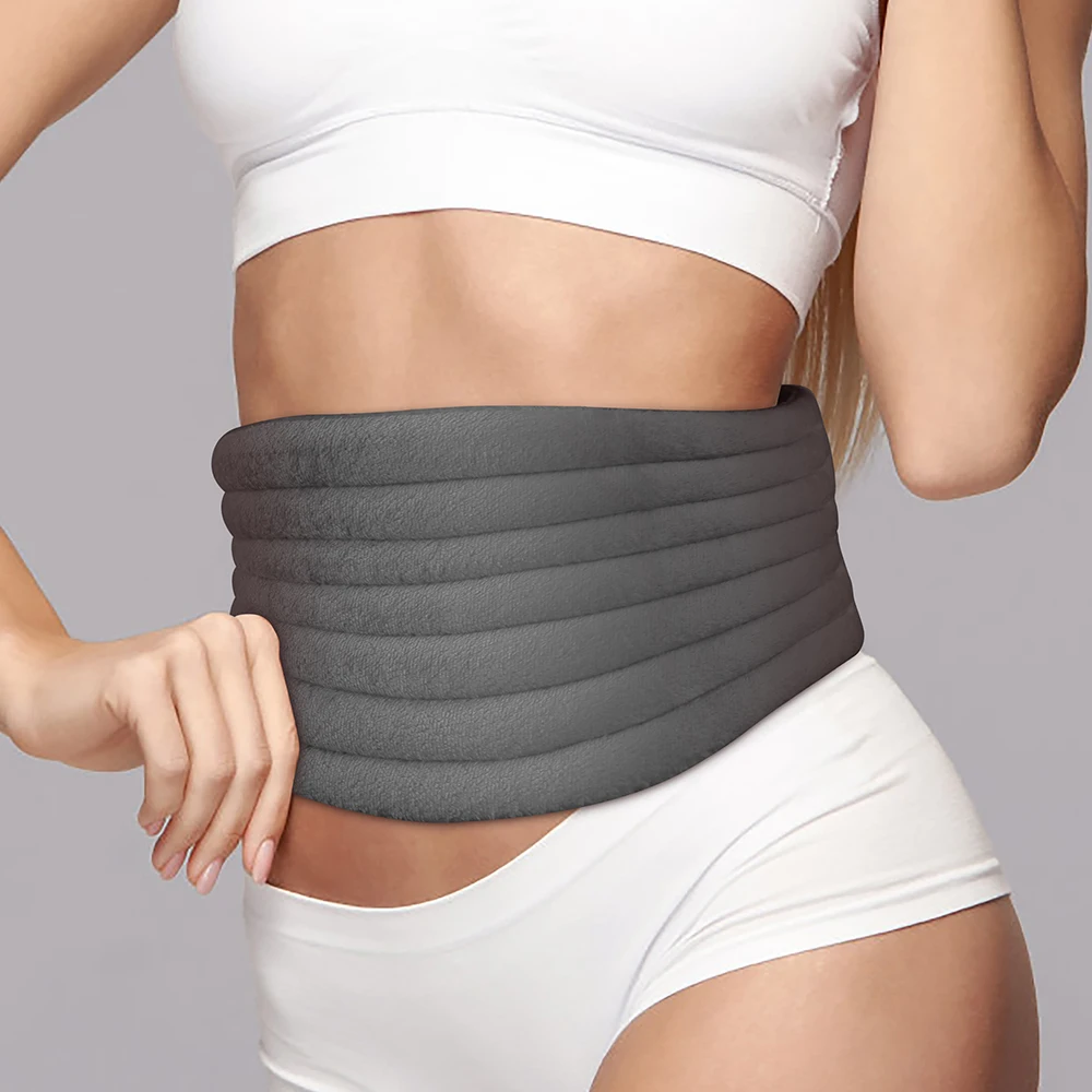 microwave heating pad flaxseeds lower back moist heat pack wrap for women waist belly menstrual period pain relief