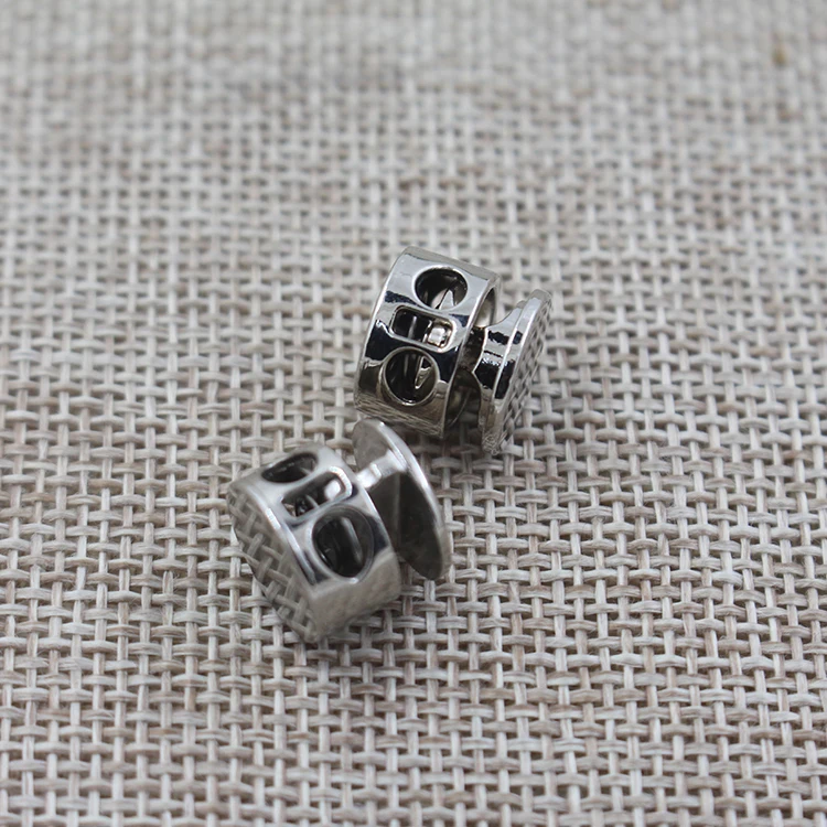 Wholesale Zinc alloy spring drawstring adjustable toggle draw cord stopper,metal cord end