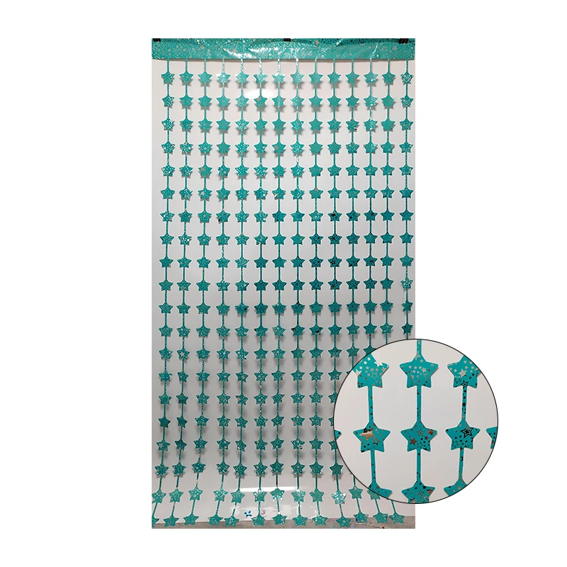 2.0c China factory direct customized star shaped metallic rain tinsel foil fringe curtain for party