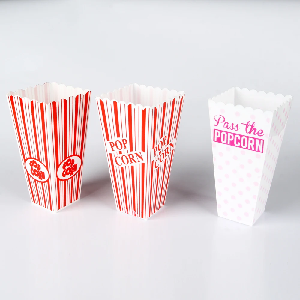 popcorn bucket and container high quality custom logo square cup plastic popcorn holders for popcorn