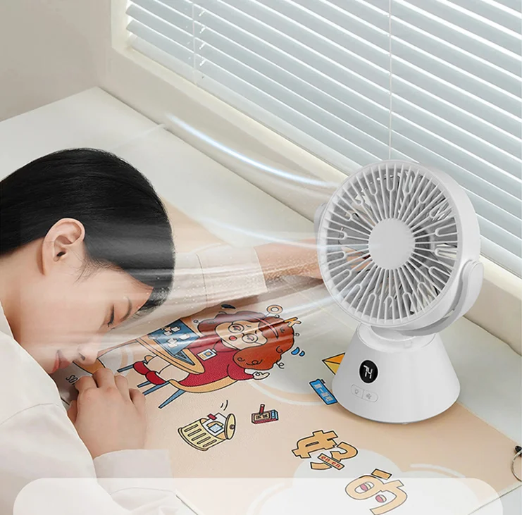 Factory Outdoor New rotate desktop fan USB charging digital display hanging ceiling fan ultra long endurance with night light