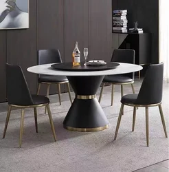 High Sale Guaranteed Quality Marble Round Dining Table Centrale Kitchen Table Set Stone dining table