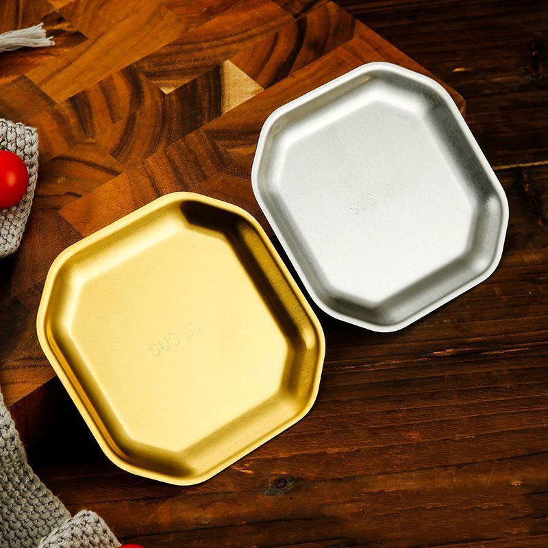 304 Stainless Steel Korean kimchi Horseradish Sauce Dish Plate