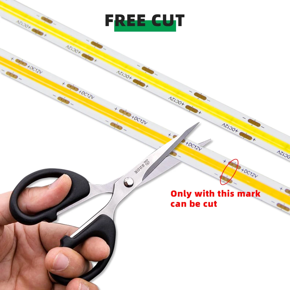 CE ROHS Led Tapes Cob Dc24V Cinta LED 12V COB LED Strip Light CCT Flexible Led Aluminum Profile Strip Light