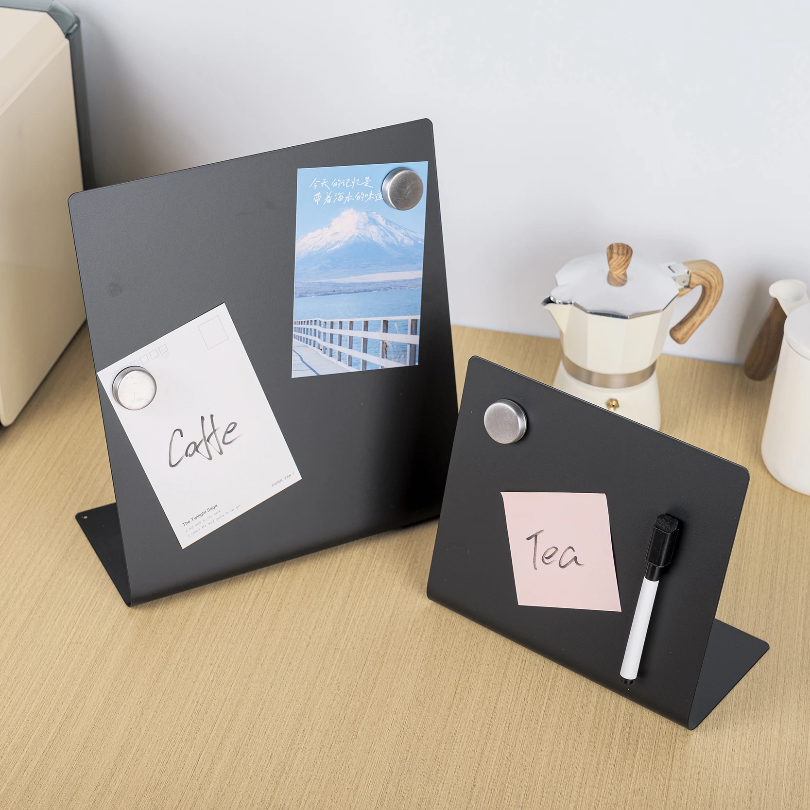Magnetic Bulletin Board with Stand Mini Magnetic Memo Board Magnet Board Easel for Displaying Photos Notes Cards Poem Spices