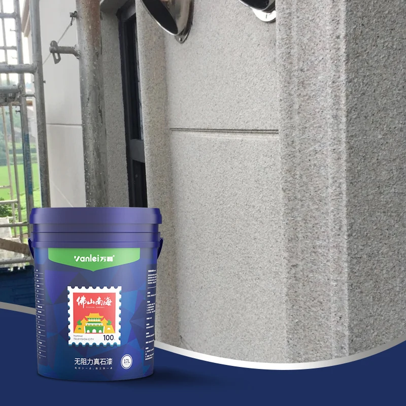 Wanlei Most Popular Coarse Stone Texture Finish Spray Paint Natural Stone Sand Wall Paint