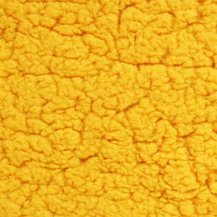 Good Price Bright Yellow Color Single sided Cotton Lamb Velvet