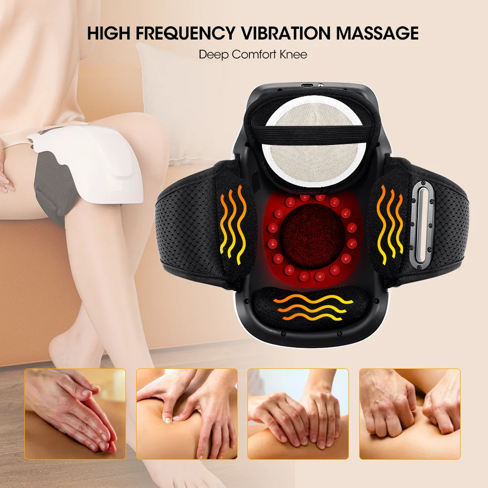 Arthritis Pain Relief Joint Massage Machine Smart Infrared Physiotherapy Hot Compress Vibration Knee Massager With Heat