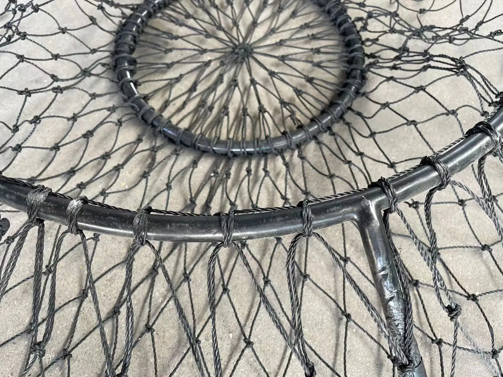 The US market round shape hoop net  plastic coated PE fishing net crab drop net UFO shape crab trap