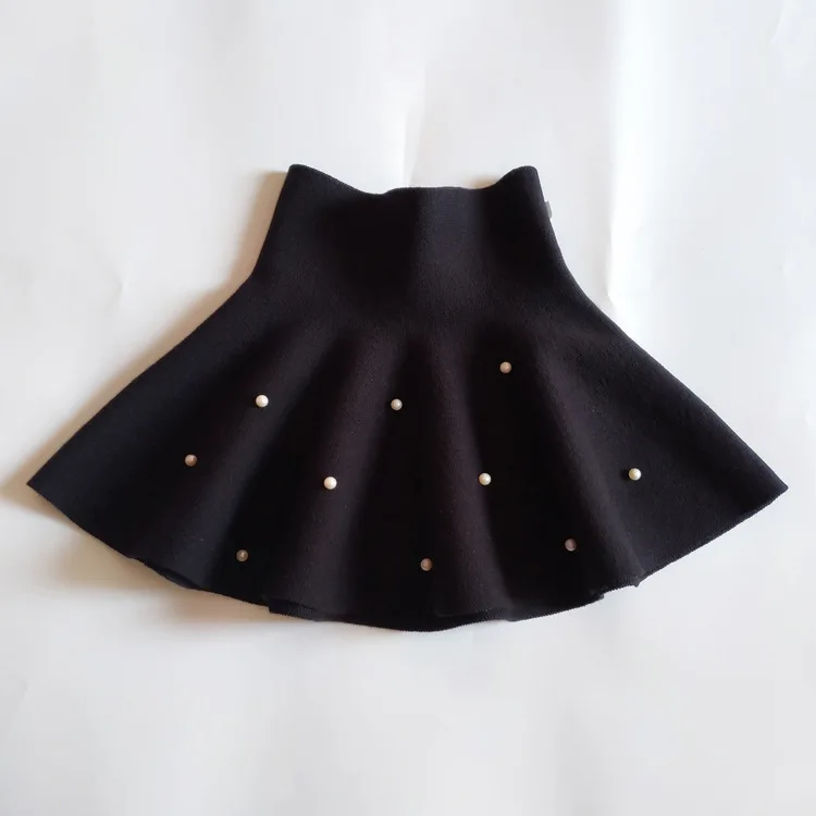 Fall Winter Baby Toddler Bottoms School Girls Knitted Skirt Princess Pearls Dance Party Skirts For Kids Children Clothes