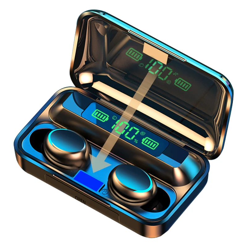 Hot F9-5 HIFI Stereo BT Waterproof Wireless Headphones audifonos TWS Earphone Earbuds Noise Reduction Earphone Wireless Earbuds