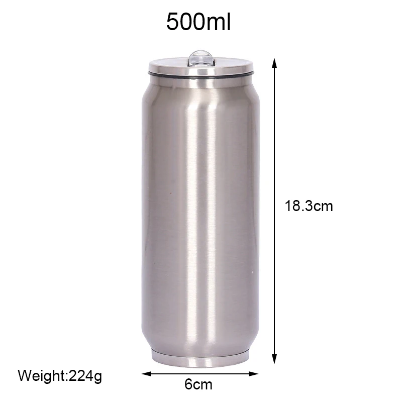 
Creative Stainless Steel Cola Straw Cups Can Shape Vacuum Water Bottle Thermos Cup 