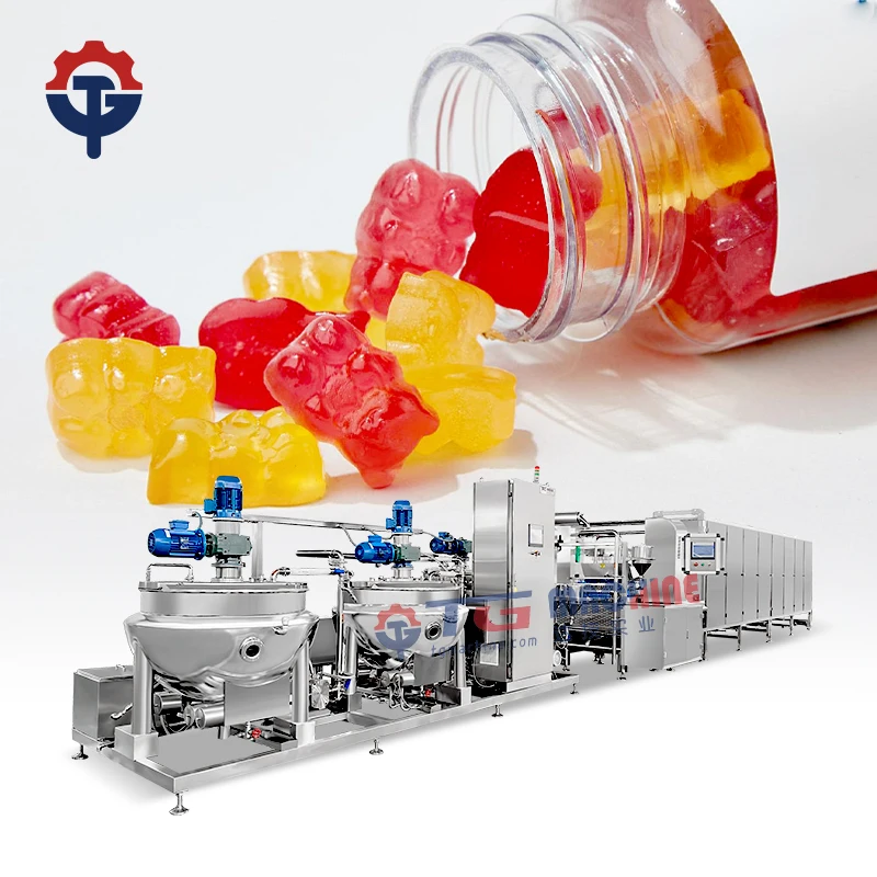 PLC controlled soft candy making machine with factory manufacture cola jelly candy making machine