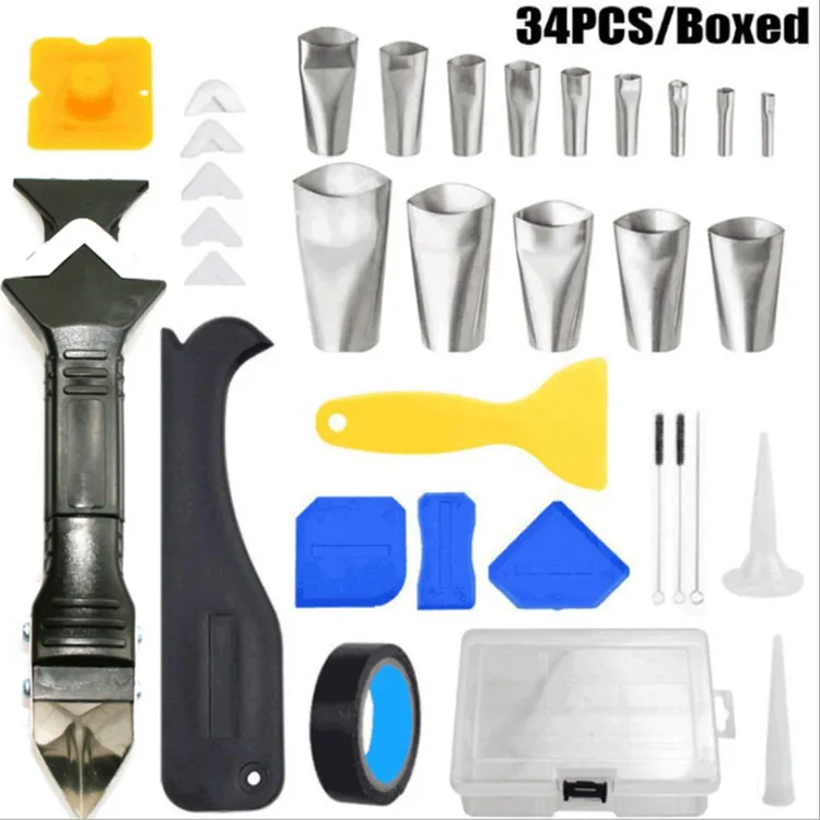 34 PCS set of seaming tools 3 in 1 metal spatula seaming scraper seams sealant treatment