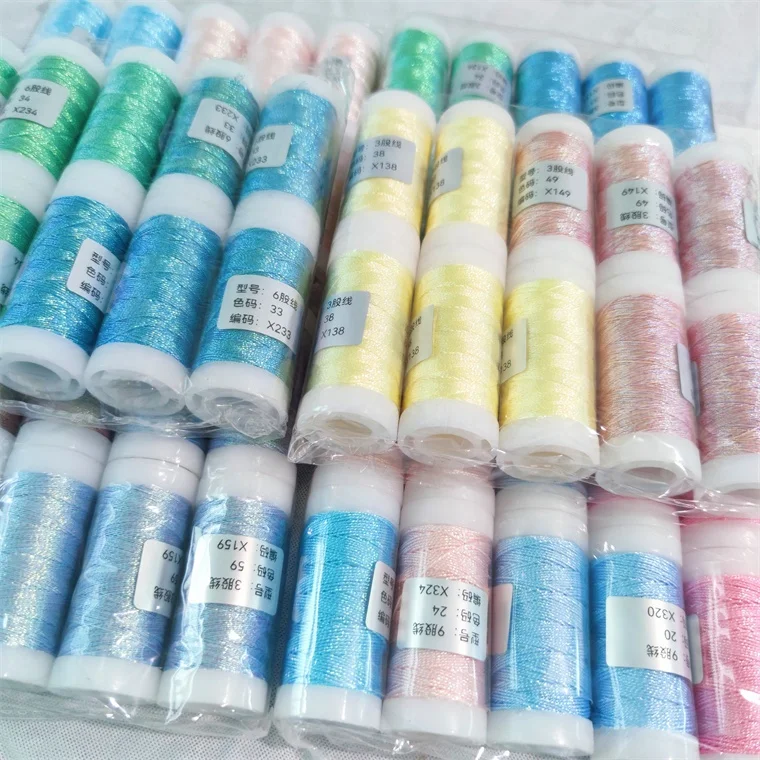 Beautiful Shinny Color  Metallic Twisted Embroidery Thread for DIY Cross Stitch 3 6 9 12 15 Strands