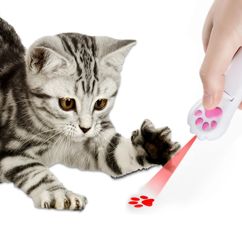 Drop Shipping Cool Pet Cat Toy Laser Pointer Interactive Funny Cat Laser Flashlight with UV Light Torch Toys for Cat