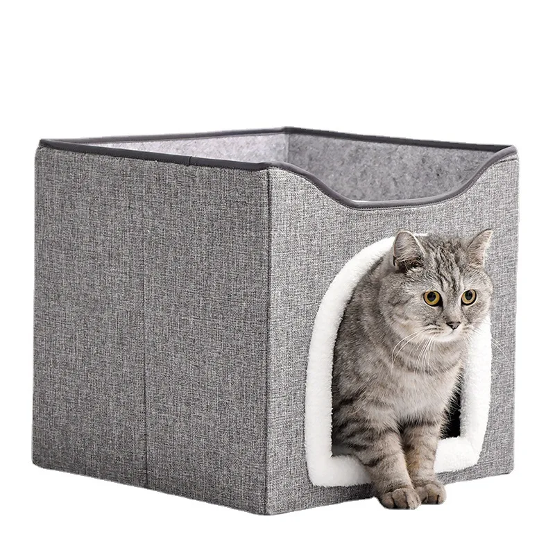 Multifunction foldable breathable all seasons pet bed cat scratcher indoor pet furniture cat house
