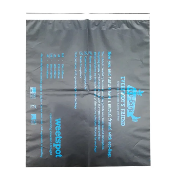 custom printed corn starch made biodegradable eco friendly plastic mailing courier bags with logo