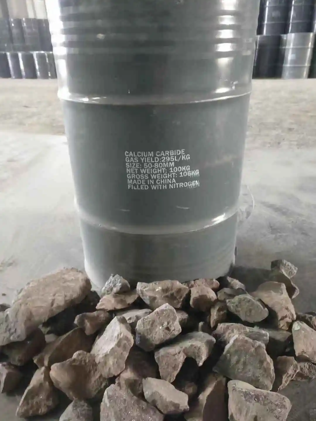 Acetylene all size calcium carbide 50-80 mm 100 kg Iron new drum Gas Yield 295 L/KG / calcium carbide stone / calcium carbide