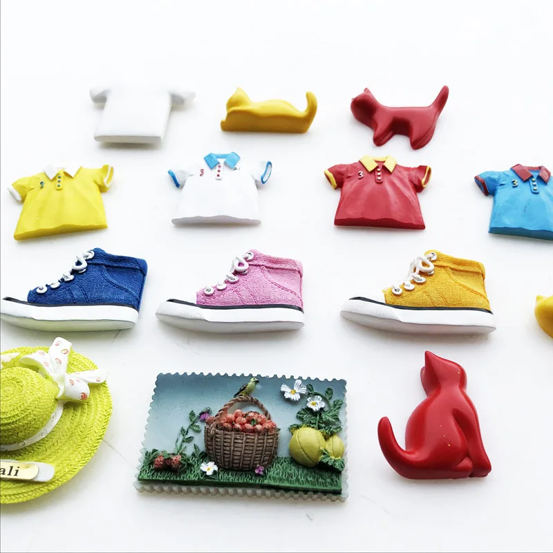 Art Oil painting Flower Basket Refrigerator magnet Handbag T-shirt canvas shoes refrigerator magnet Color cat magnet