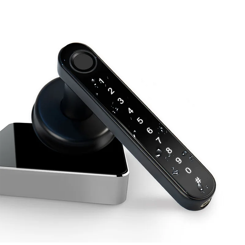 Convenient open grip black digital fingerprint room door lock for indoor door