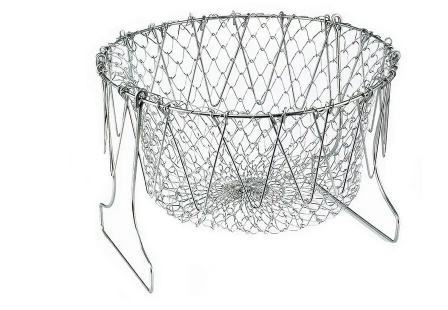 Food baskets stainless steel frying basket stainless steel folding french fries basket