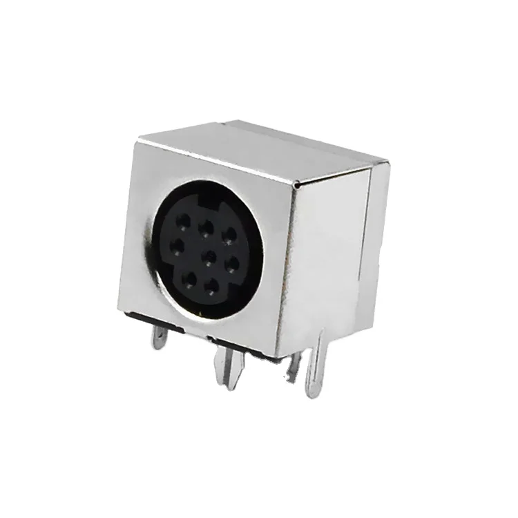 Hot sale Keyboard and mouse round MINI Din connector 8-pin female socket interface right-angle through-hole soldering PCB MDC-8-03