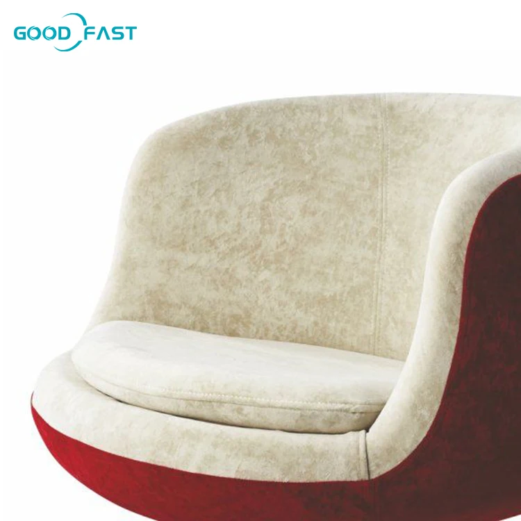 Different colors nordic leisure dining room velvet upholstered dining wine coffee fabric Swivel fiberglass Cup chair