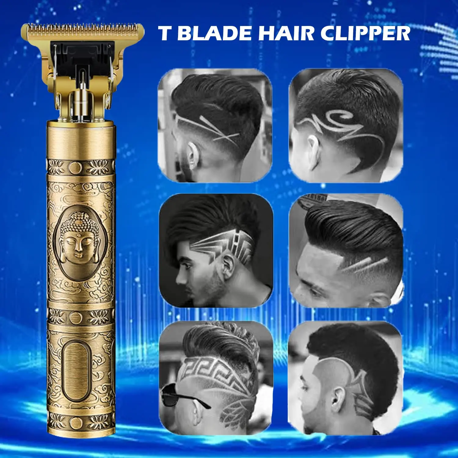 Professional Cordless Shaper Hair Trimmer Hair Clipper T-Blade Hair Clipper for Men Beard Shaver Barbershop