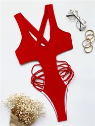 FYA609 Summer Women Long Sleeve 2020 Transparent Swimwear One Piece Monokini