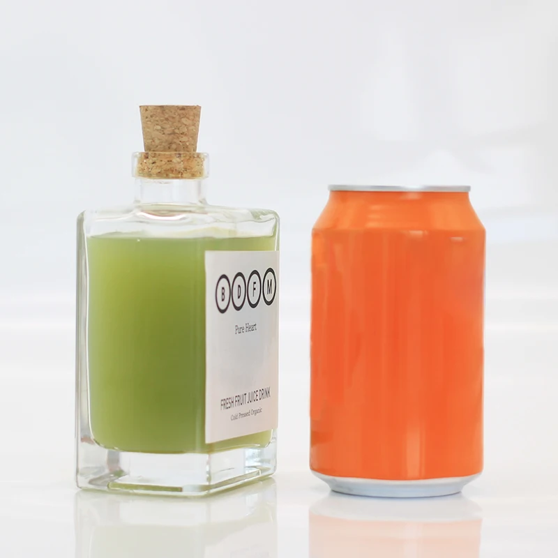 Screen Printing Clear And Frosted Flat Flask Coffee 300ml Glass Bottle For Liquor Wine