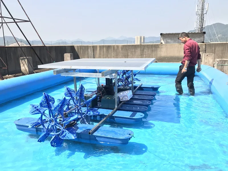 solar aerator 1.5hp 4wheels paddle wheel aerator ss304 frame best sale india