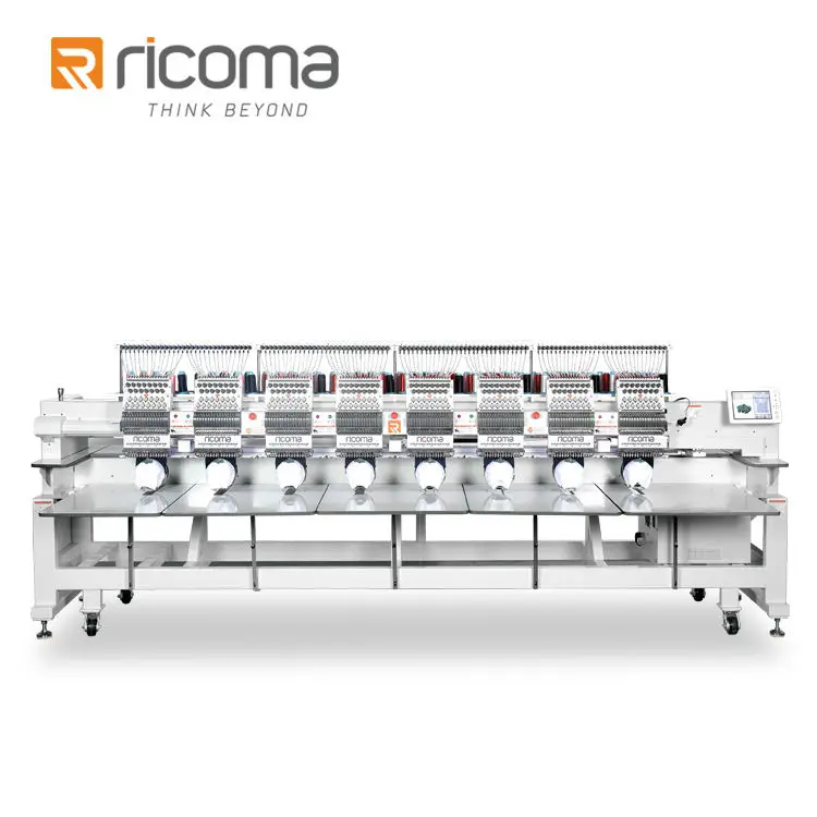 RiCOMA cap embroidery machine 3d 4/6/8/12 Head 12/15 Needles CHT2 Model with Double beams stable design China direct supplier