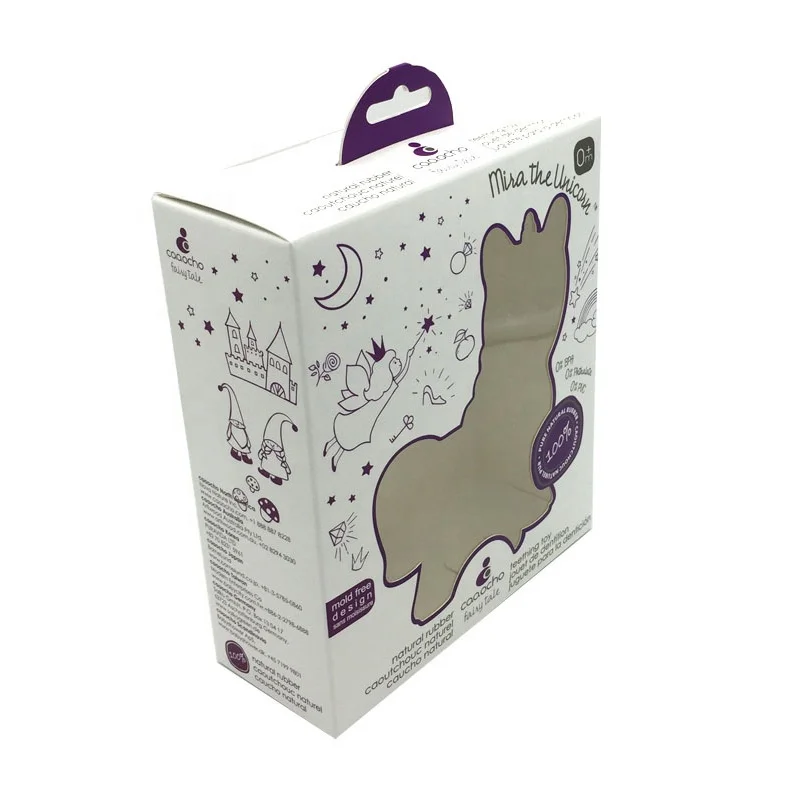 Custom hook hot model full color printed paper single cosmetic hair makeup teeth brush packaging window box with transparent lid